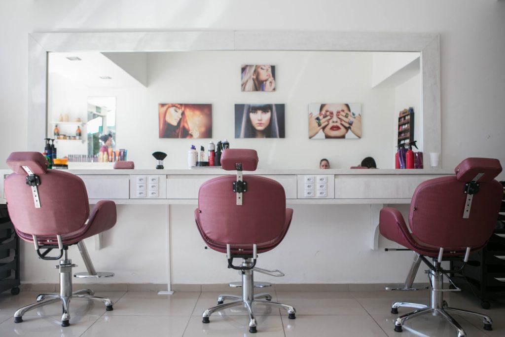hair salon with three workstations